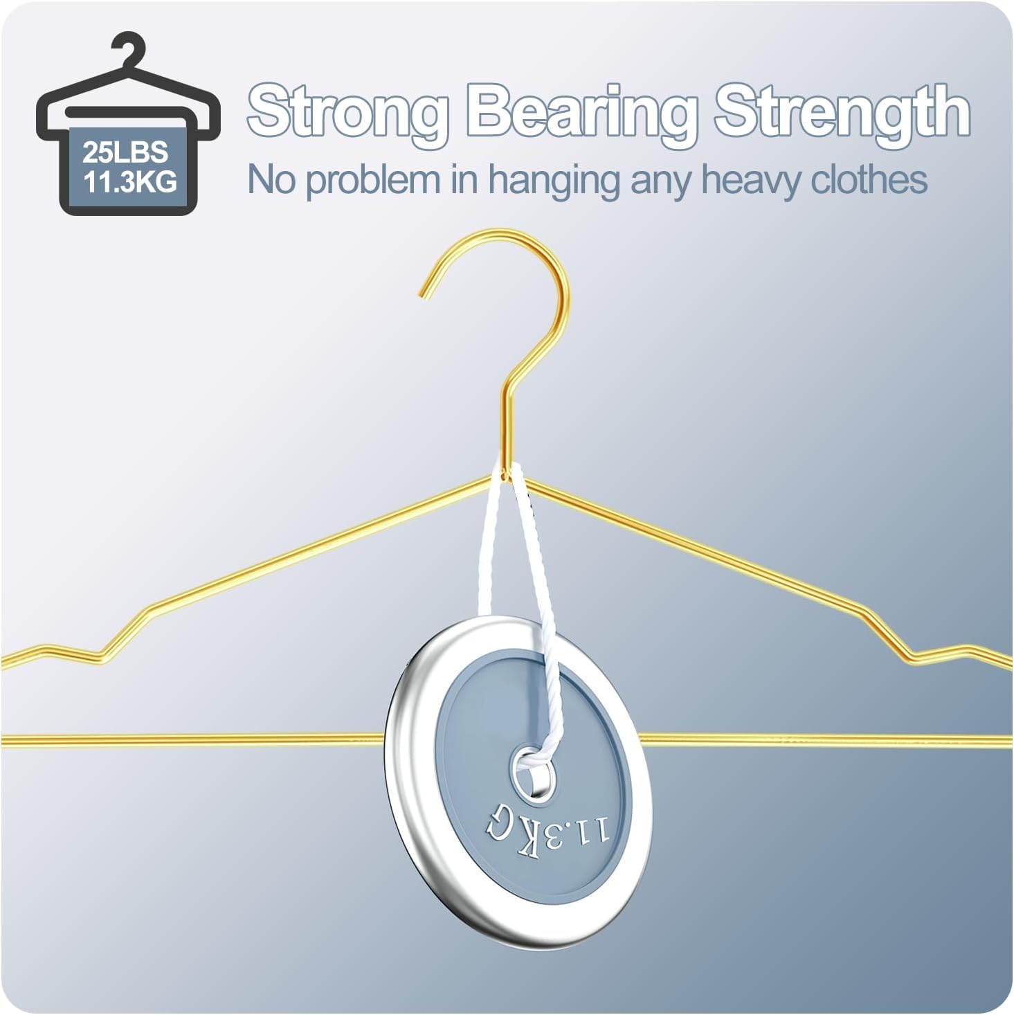 SPECILITE Gold Metal Hangers – 60 Pack Heavy Duty Space Saving 42cm