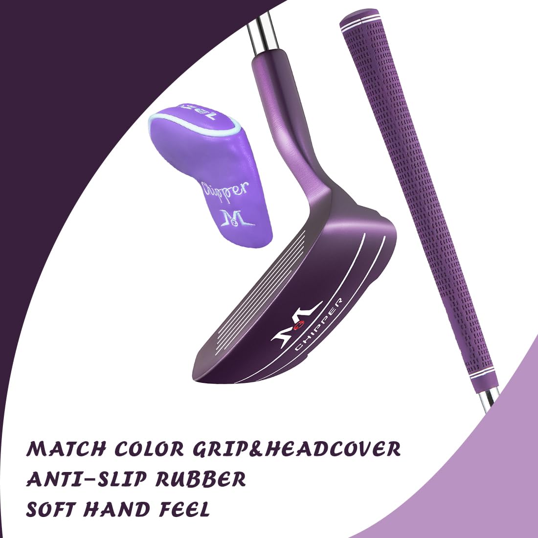 MAZEL Golf Chipper Club for Men & Women | 45 Degree Right Hand - Purple