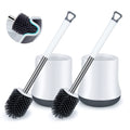 ENSPOWAY Silicone Toilet Brush and Holder Set – 2 Pack Deep Cleaning TPR