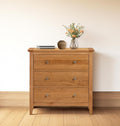 Hallowood Hereford Oak 3 Drawer Chest – Small Solid Wood Dresser