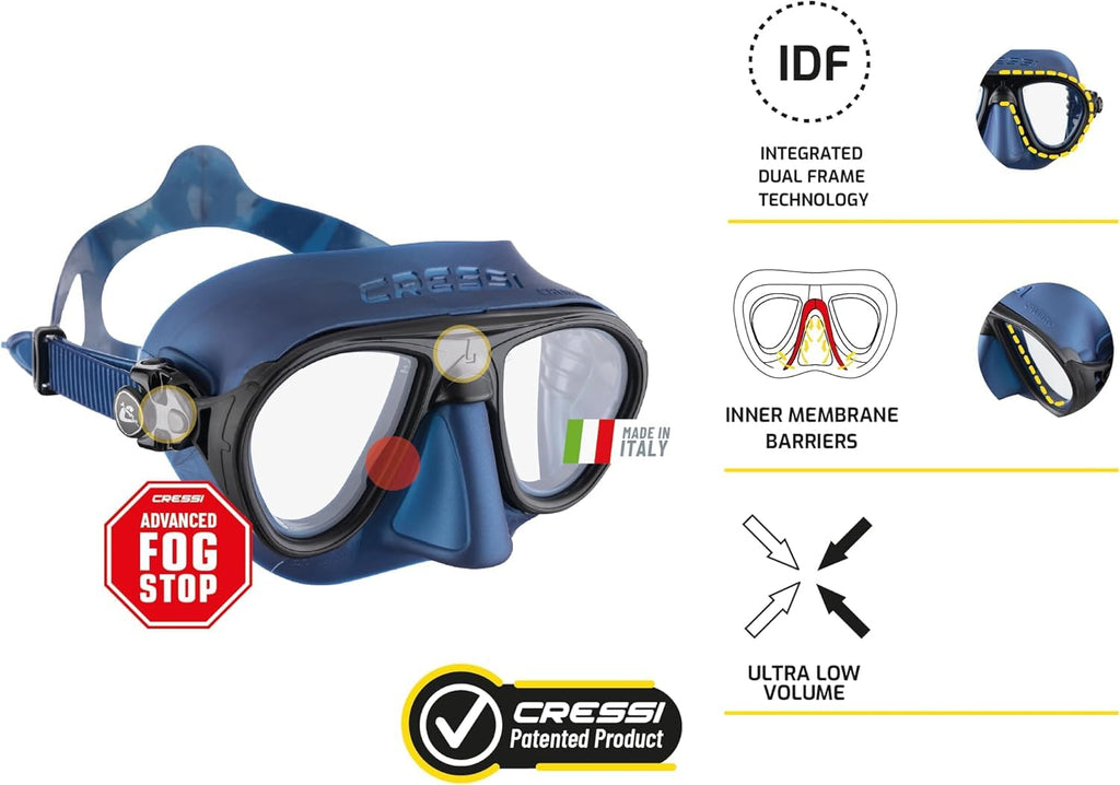 Cressi Calibro Diving Mask – Low Volume Anti-Fog Freediving Mask, White