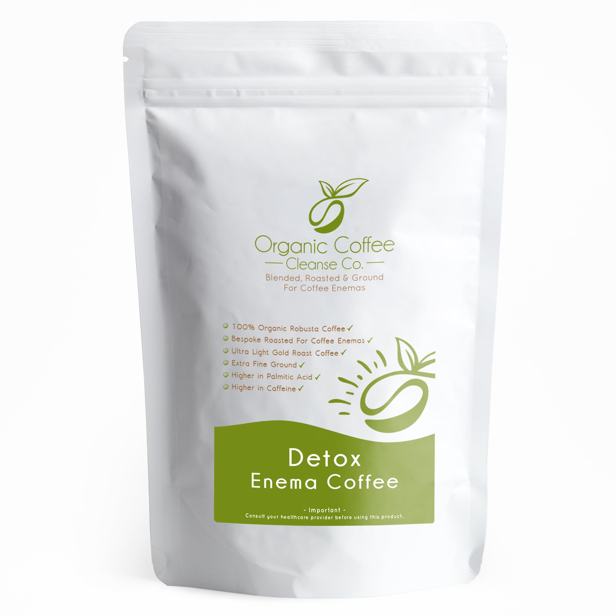 Organic Robusta Enema Coffee – Ultra Light Gold Roast 227g