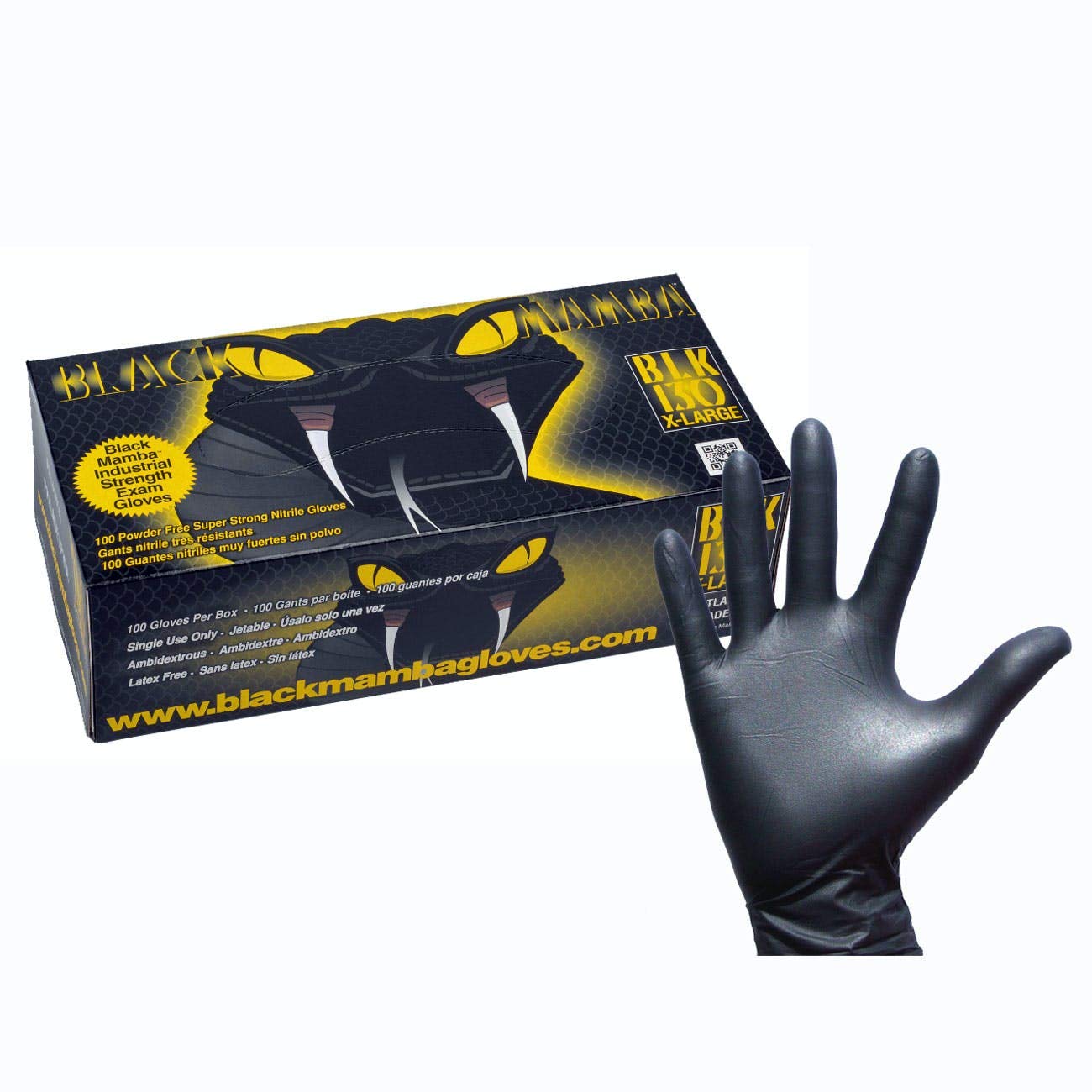 Black Mamba Nitrile Workshop Gloves – Heavy Duty – Box of 100 – Large