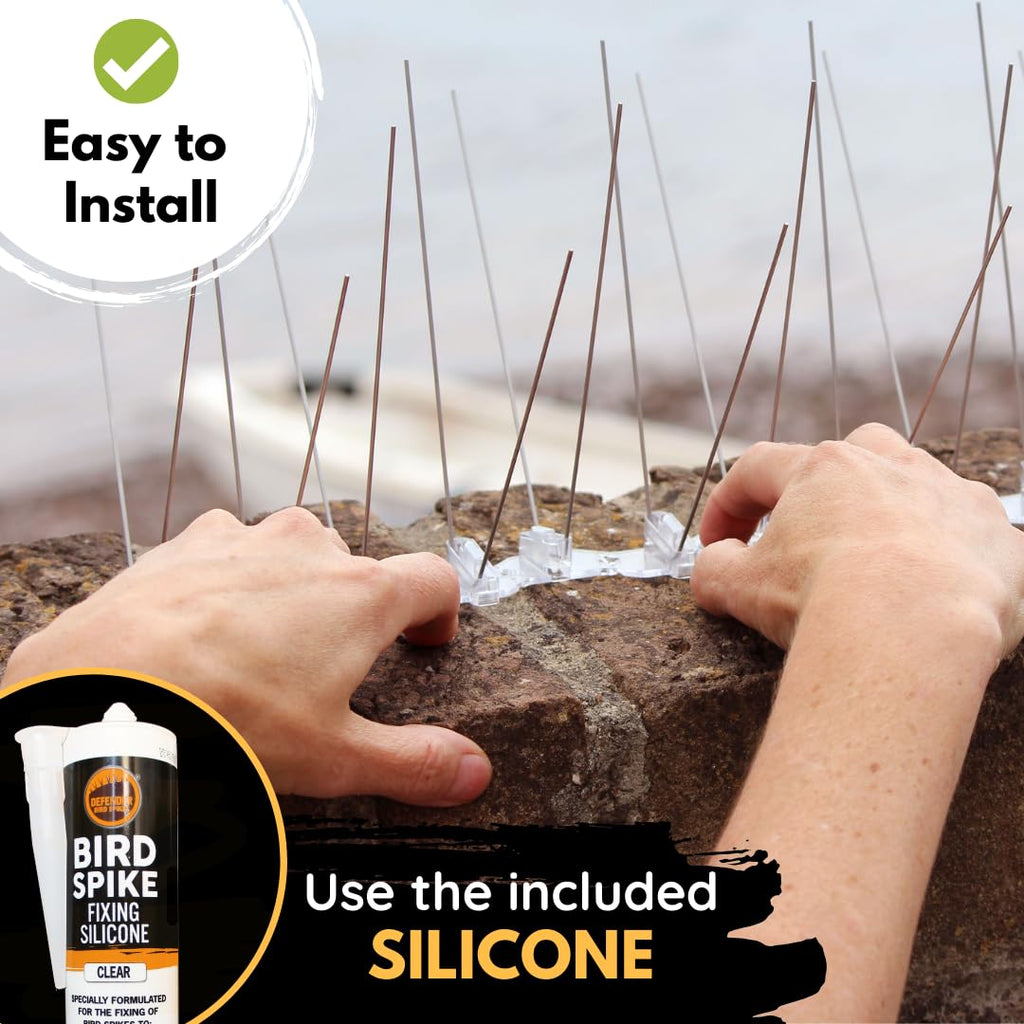 Stainless Steel Seagull Bird Spikes Deterrent Kit – 3 Metre