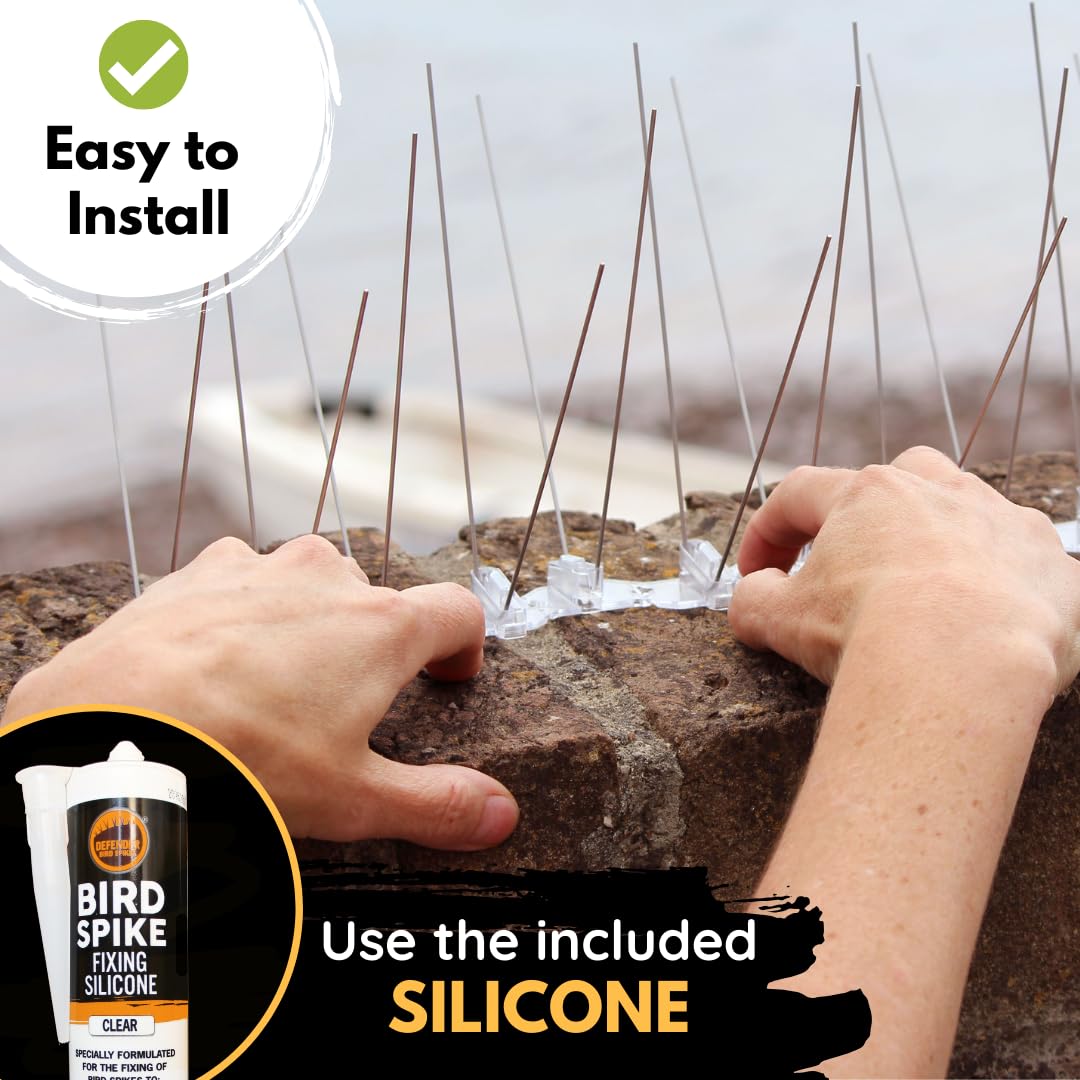 Stainless Steel Seagull Bird Spikes Deterrent Kit – 3 Metre