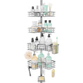 SWTYMIKI 4-Tier Corner Shower Caddy – Rustproof Tension Rod Shelf