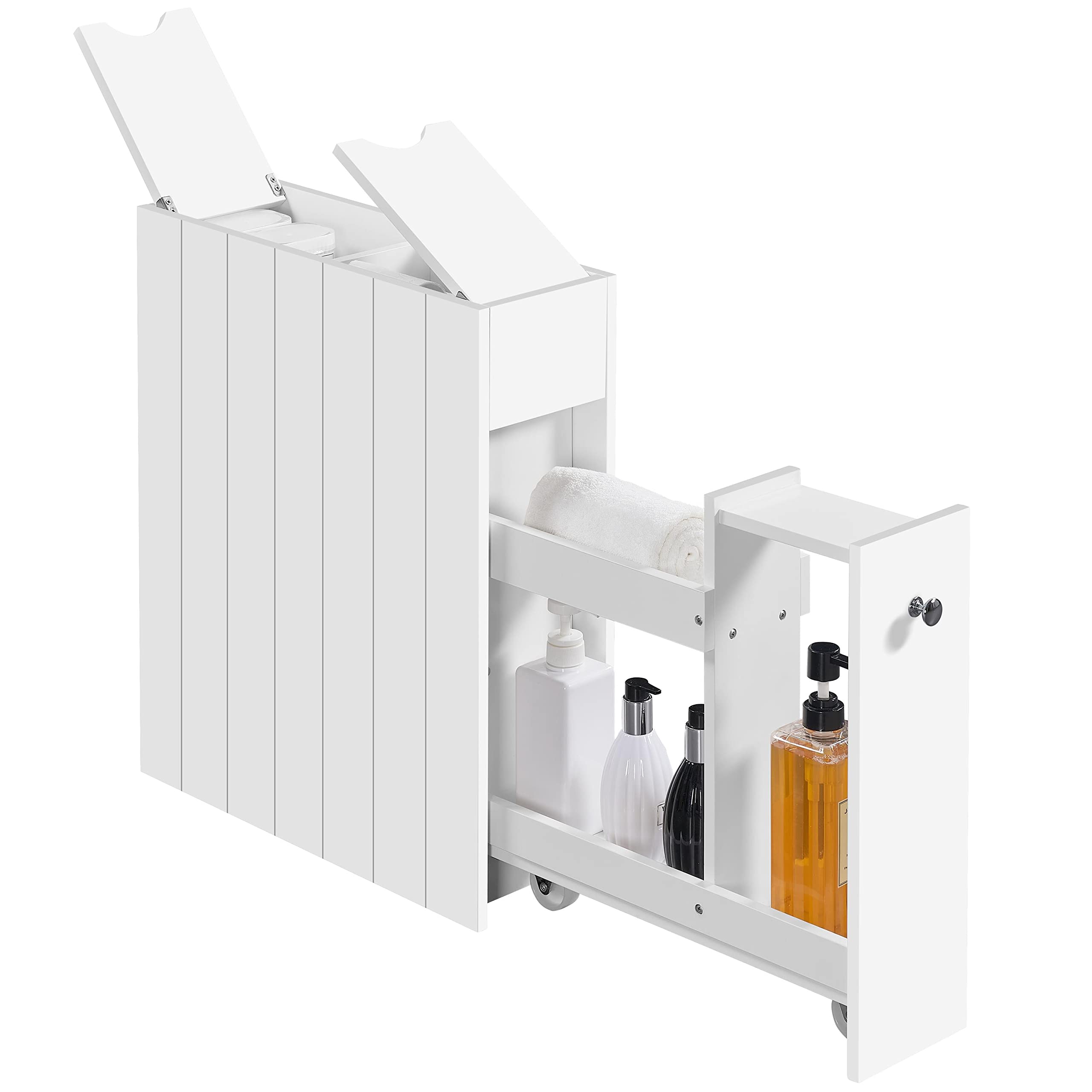 Yaheetech Slim Bathroom Floor Cabinet | Rolling Storage Unit with Drawer