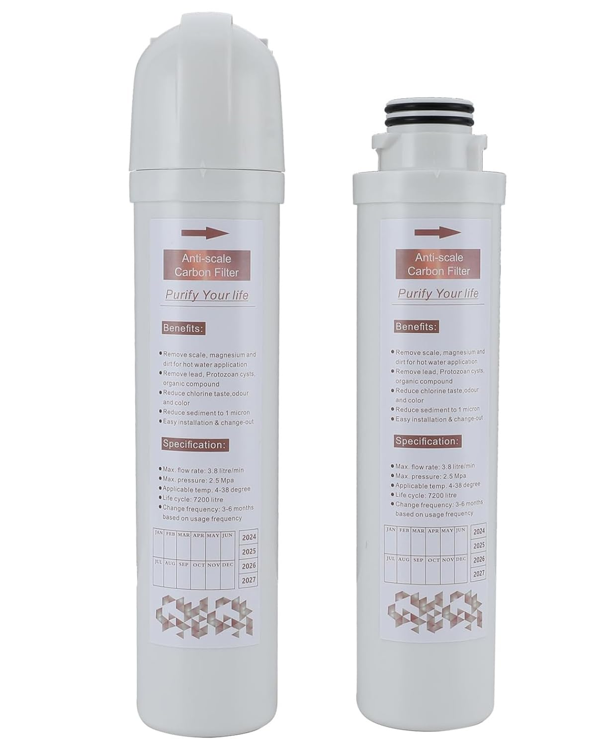 Yamataro Anti-Scale Carbon Rod Water Filter Cartridge - 2 Pack