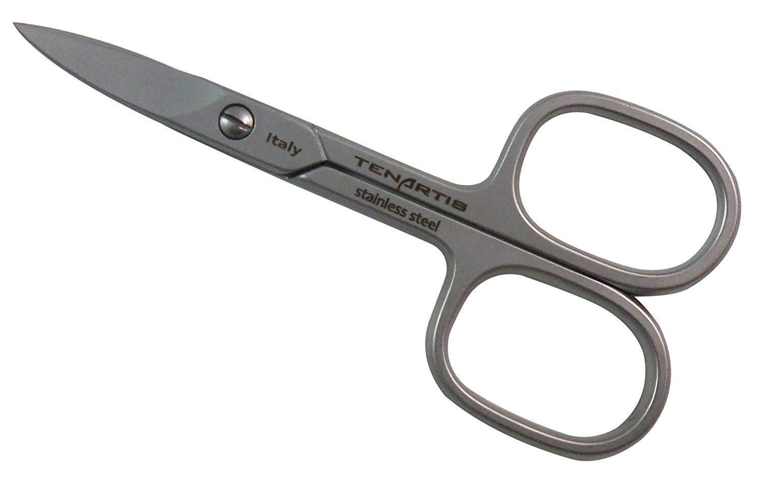 Tenartis Stainless Steel Curved Nail Scissors - Made in Italy, 3.5 Inch