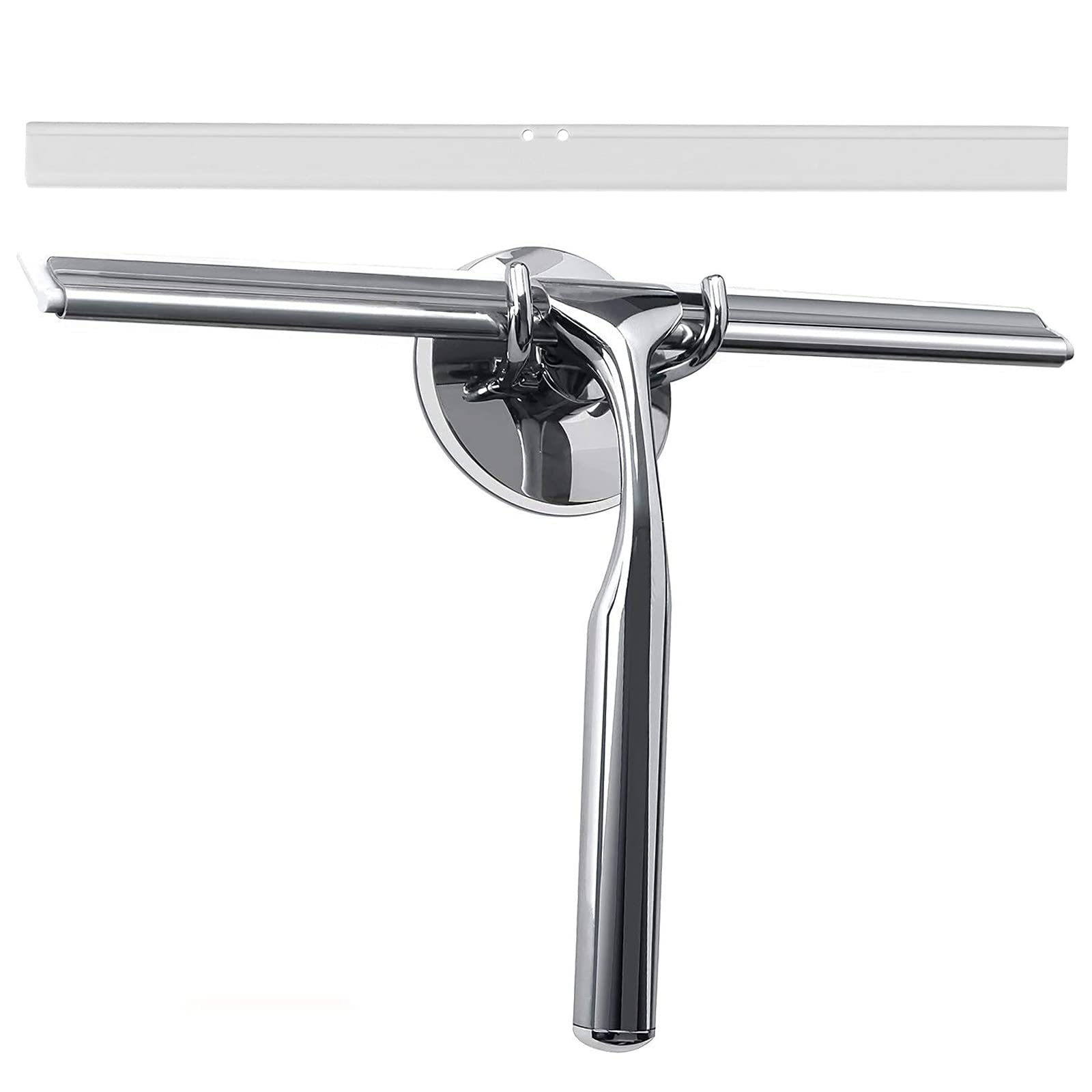 GlobaLink 12" Stainless Steel Shower Squeegee with Adhesive Hook