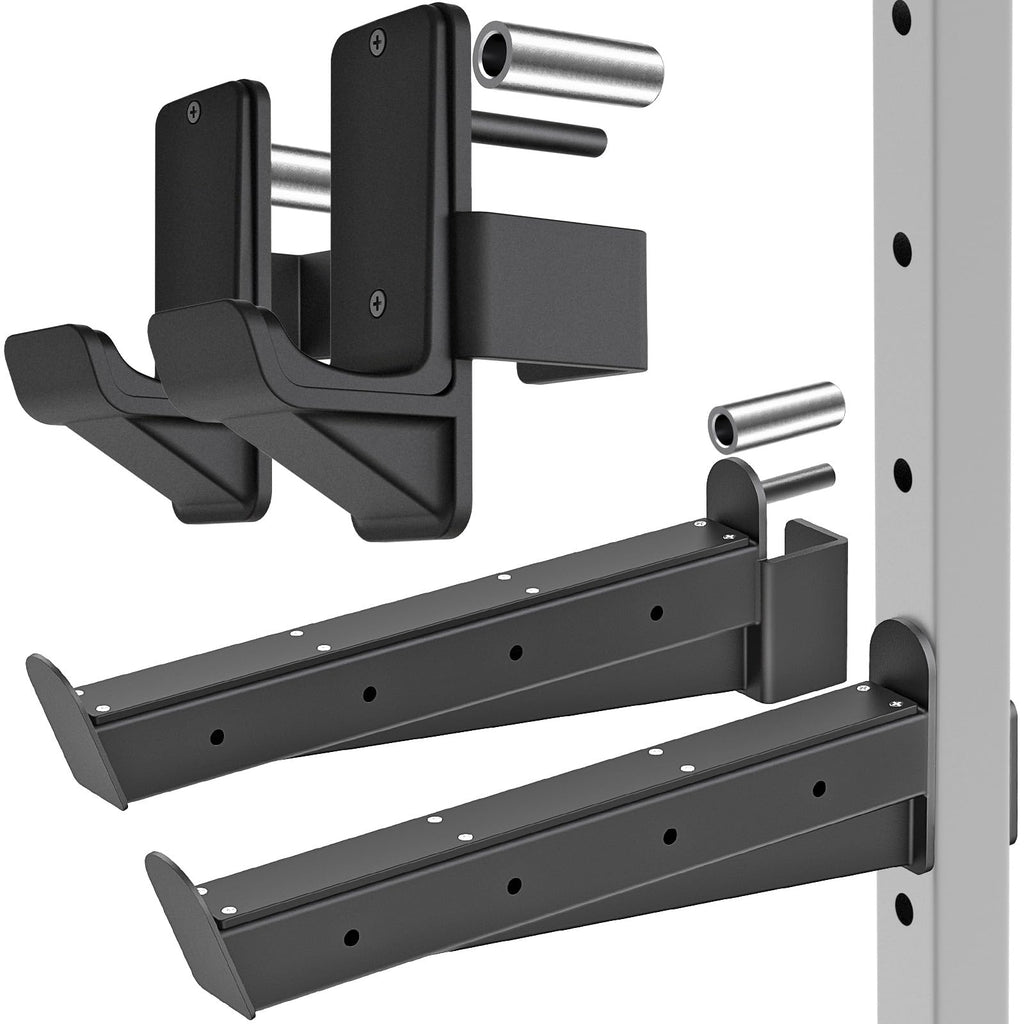 Kipika Safety Spotter Arms & J-Hooks for 2x2 Power Racks | Steel Barbell Holders