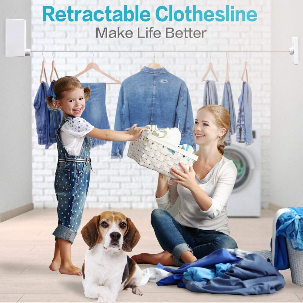 Retractable Clothesline – Heavy Duty Wall Mounted Dual Line