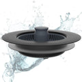Hibbent 3-in-1 Kitchen Sink Plug | Stainless Steel Pop-Up Strainer – Black