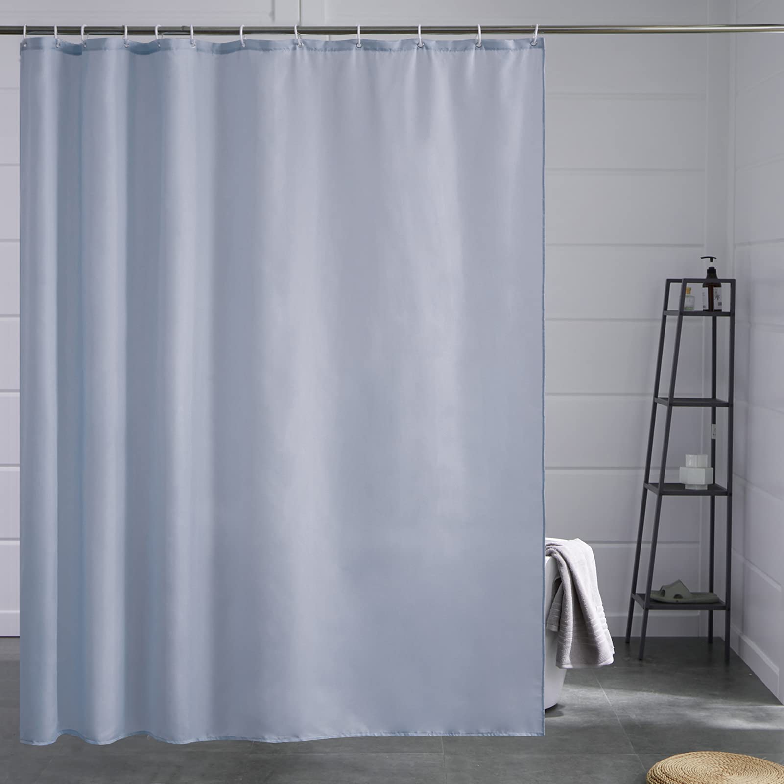 Furlinic Waterproof Shower Curtain | Blue Grey Mold Resistant Fabric 200x200cm