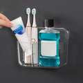 Ettori Wall Mounted Toothbrush Holder | 2-Compartment Adhesive Caddy