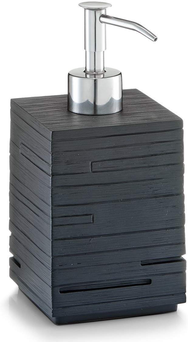 Zeller Slate Polyresin Soap Dispenser - Modern Black Bathroom Decor