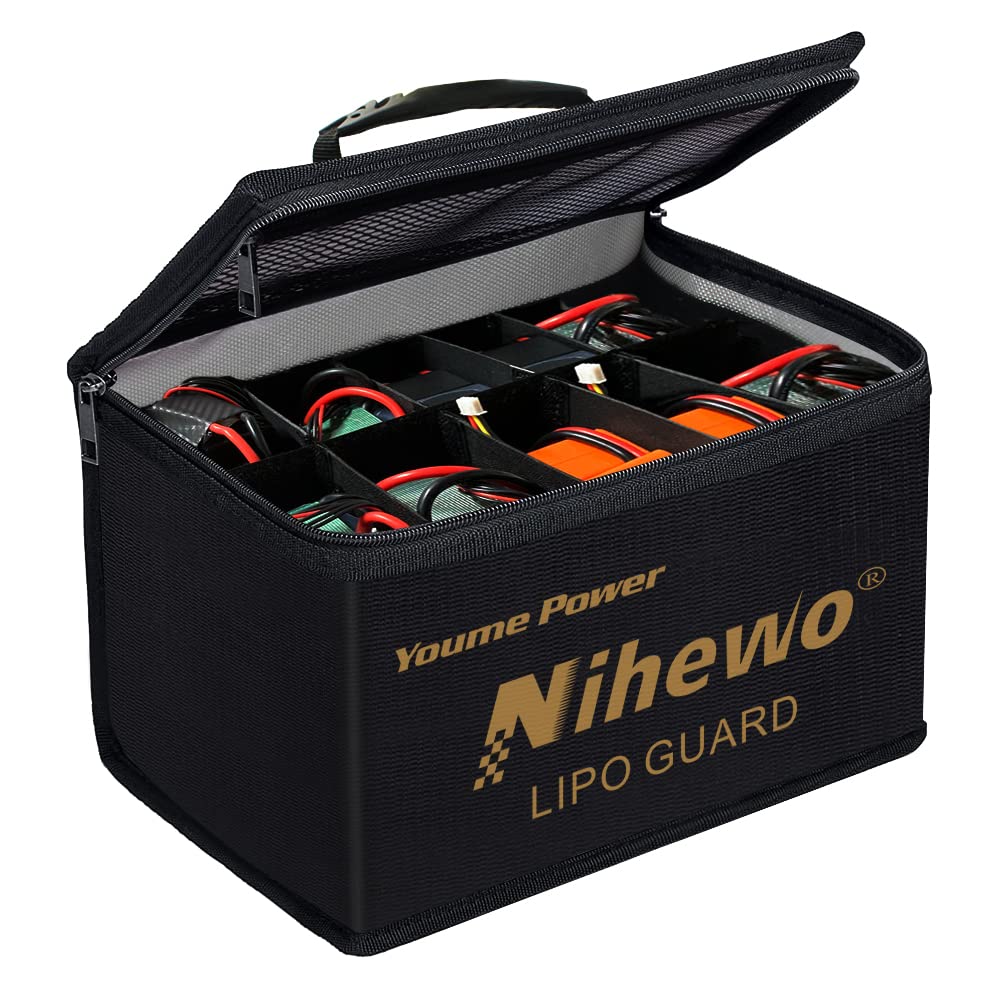 Nihewo Lipo Safe Bag – Fireproof Explosionproof Battery Storage Pouch