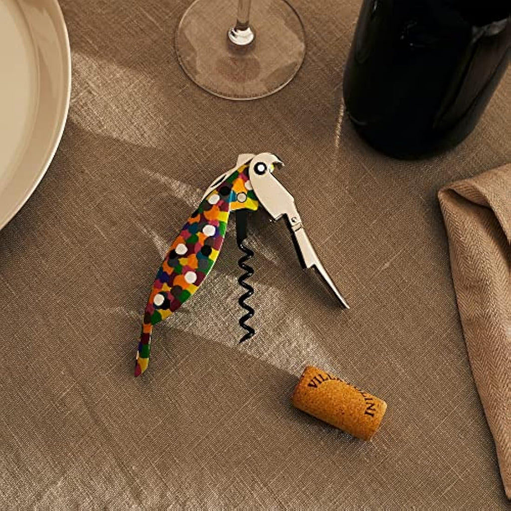 Alessi Parrot Sommelier Corkscrew – Multicolor Cast Aluminium Wine Opener