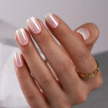 Findigit Pink Ombre Glazed Press On Nails – Short Square Soft Gel Kit