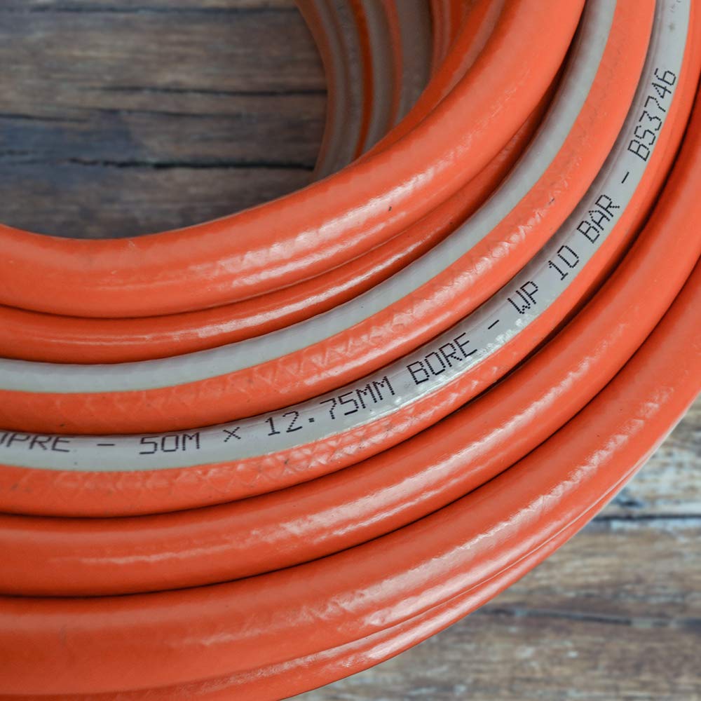 Faithfull Prestige 50m Heavy-Duty Reinforced Garden Hose | 1/2" Orange