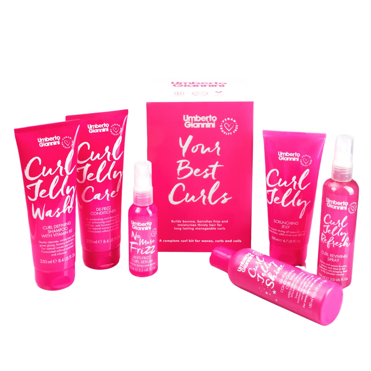 Umberto Giannini Curl Jelly Wash & Styling Gift Set - 6pc Vegan Kit