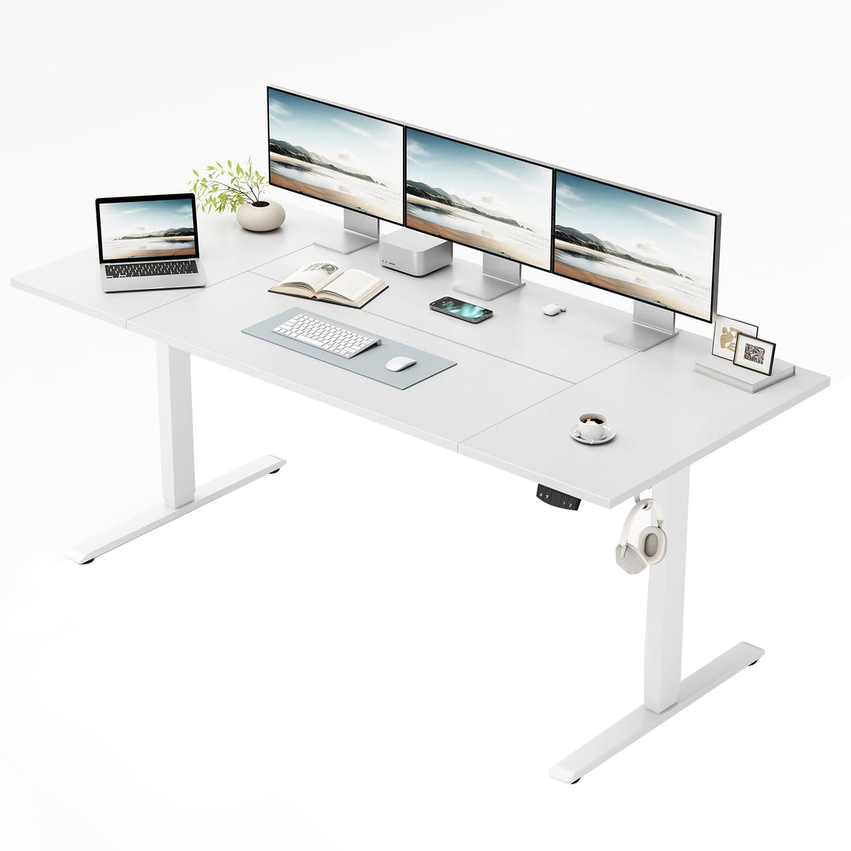 Klicelor Height Adjustable Electric Desk, 2 Memory Buttons, 140x80cm - image 1