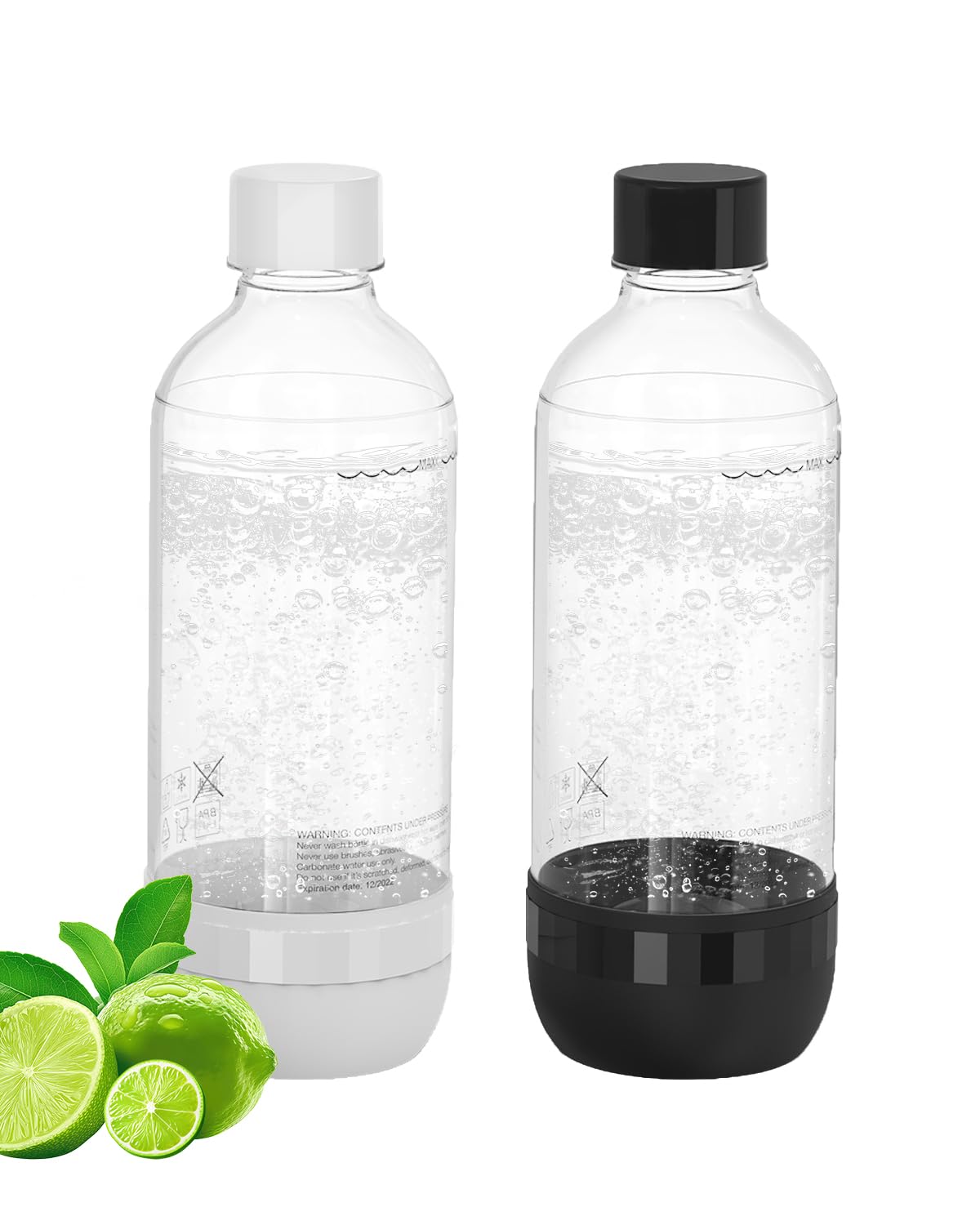 OiDiPi 1L Soda Maker Bottles – 2 Pack BPA Free Carbonating Bottles