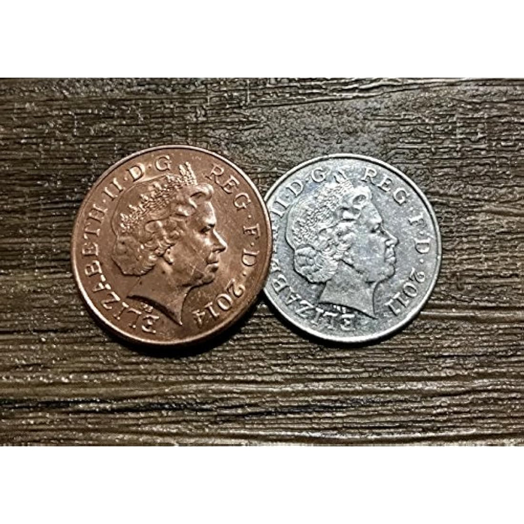 Coin Unique Magic Trick by Jolof Store – Vanishing 10p and 2p Set