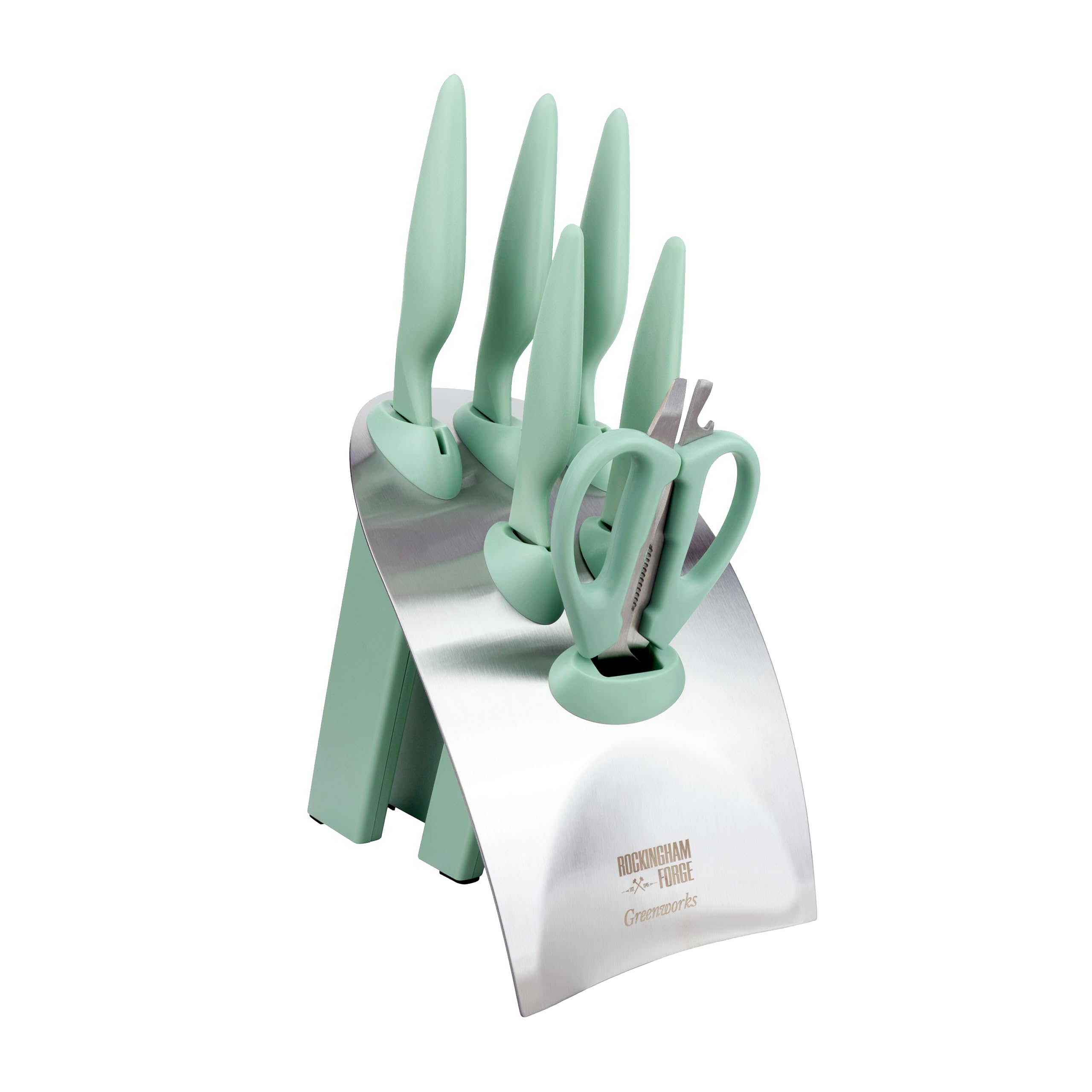 Rockingham Forge 7-Piece Knife Block Set | German Stainless Steel
