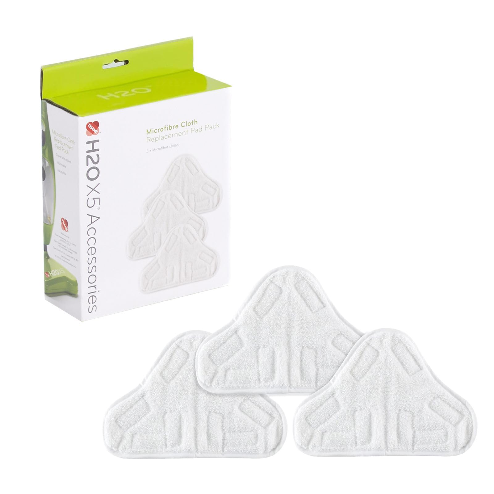 H2O X5 Microfibre Replacement Pads - Set of 3 Steam Mop Cloths