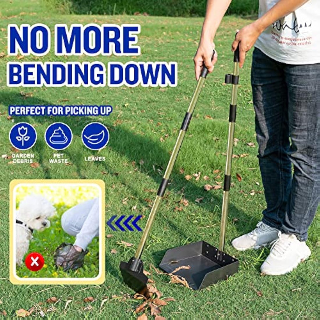 Snagle Paw Heavy Duty Dog Poop Scooper – Large Metal Tray and Spade