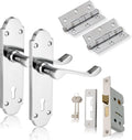 Richmond Lever Lock Pack | Polished Chrome Door Set