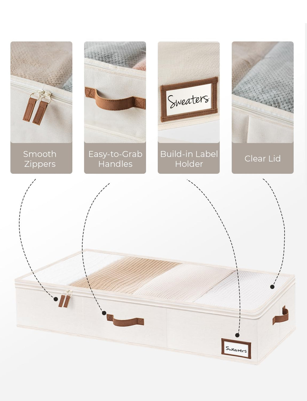StorageWorks Underbed Storage Box – Large Fabric Organizer, 2 Pack