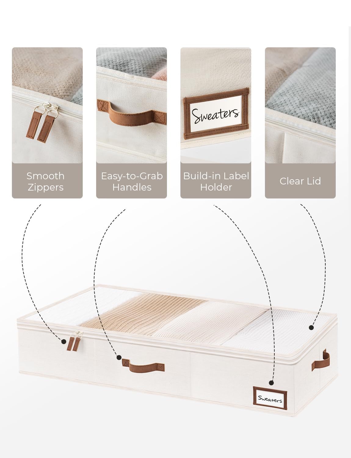 StorageWorks Underbed Storage Box – Large Fabric Organizer, 2 Pack