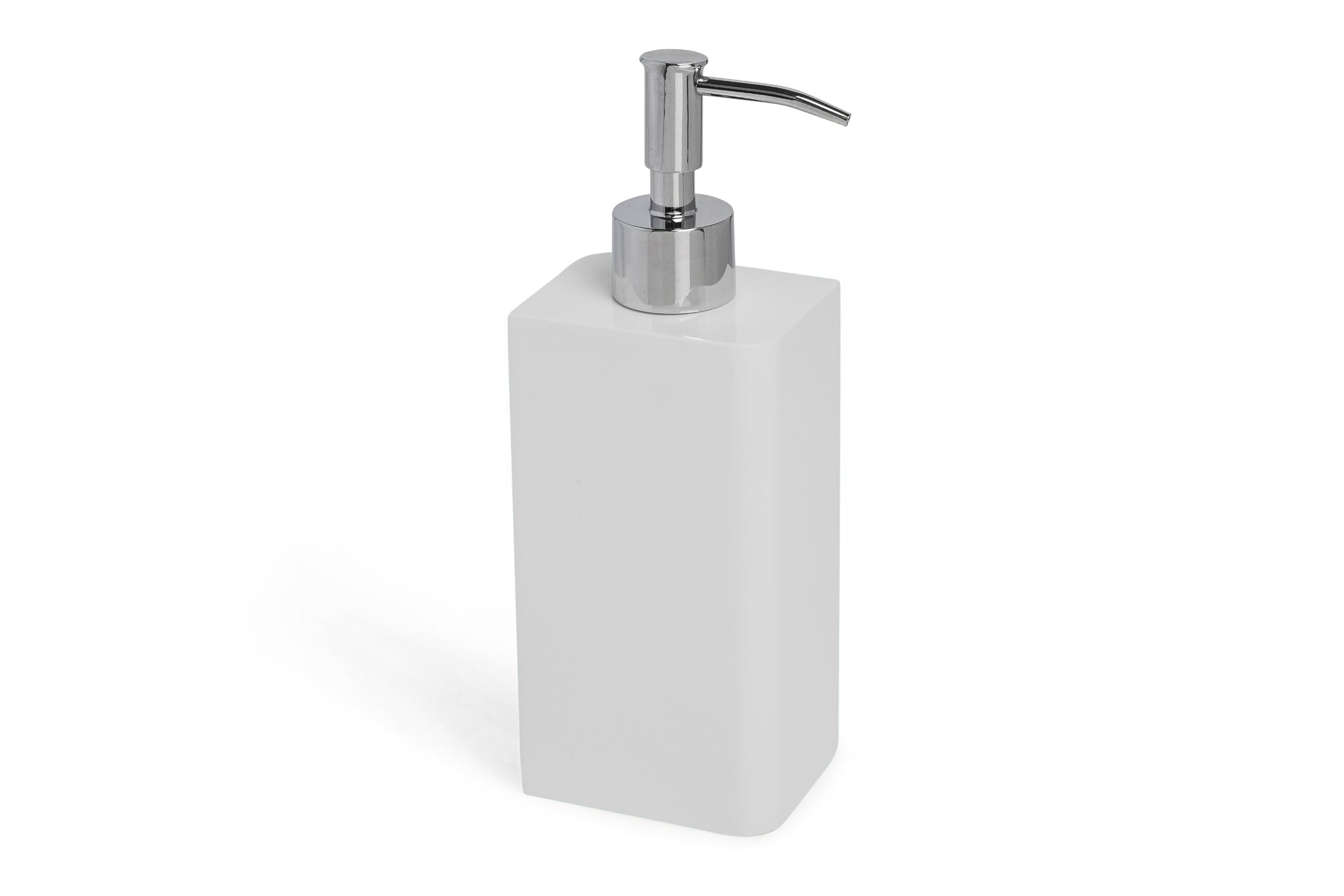 Kassatex Lacca Resin Lotion Dispenser – White Modern Bath Accessory