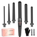 BESTOPE PRO 6-in-1 Curling Wand Set | Ceramic Hair Curler with 6 Barrels