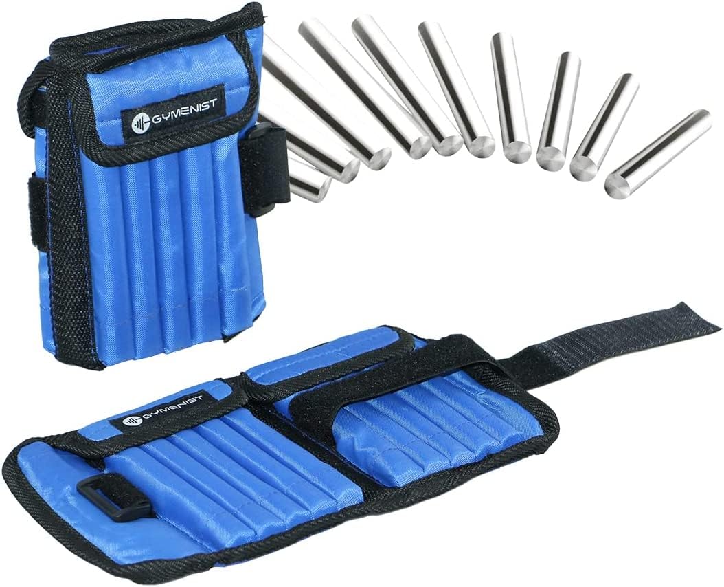 GYMENIST Adjustable Ankle and Wrist Weights | 10 LB Set (2 x 5 LB)