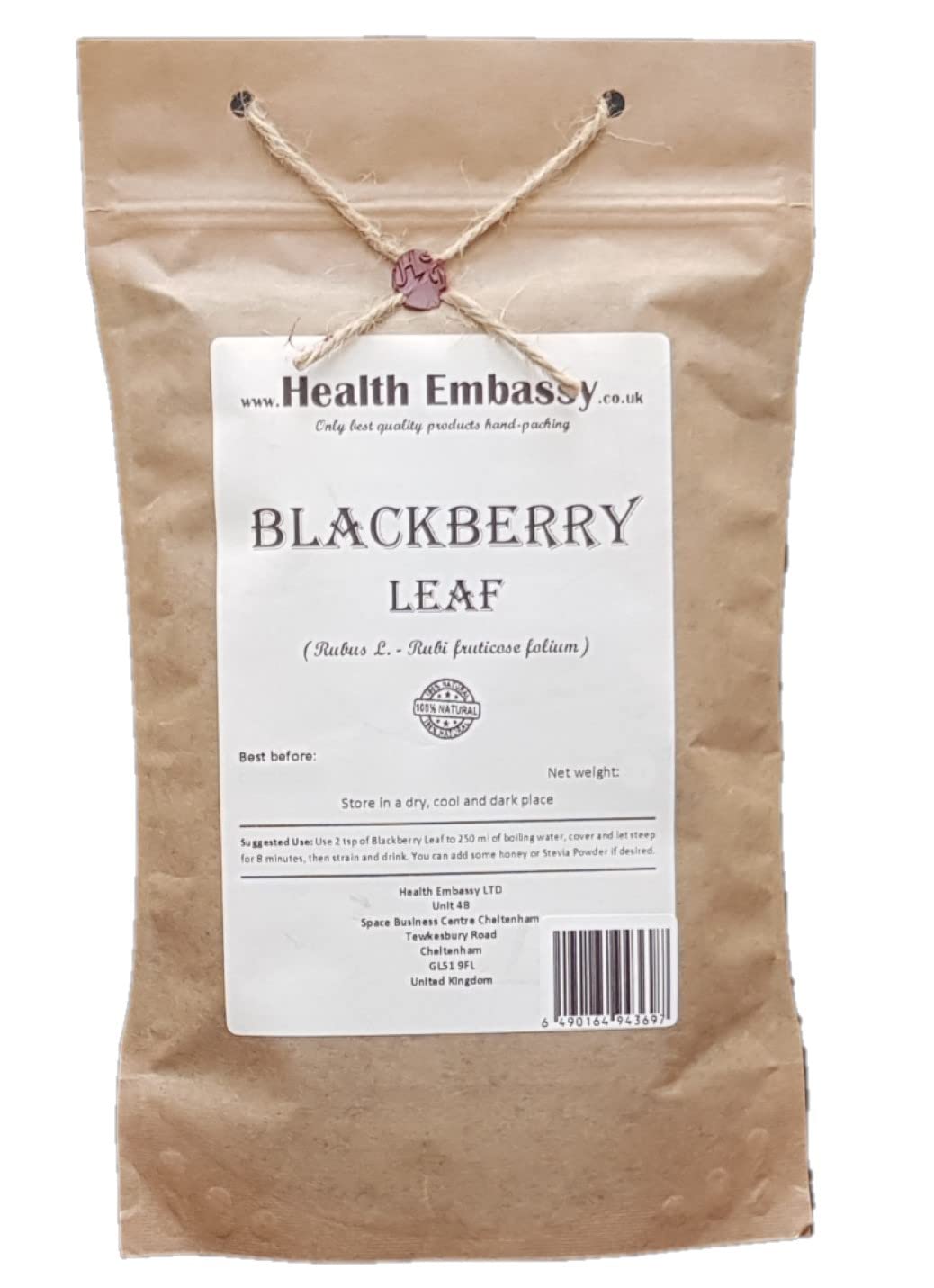 Health Embassy BlackBerry Leaf (Rubus fruticosus L) Dried Herbal Tea - 100g