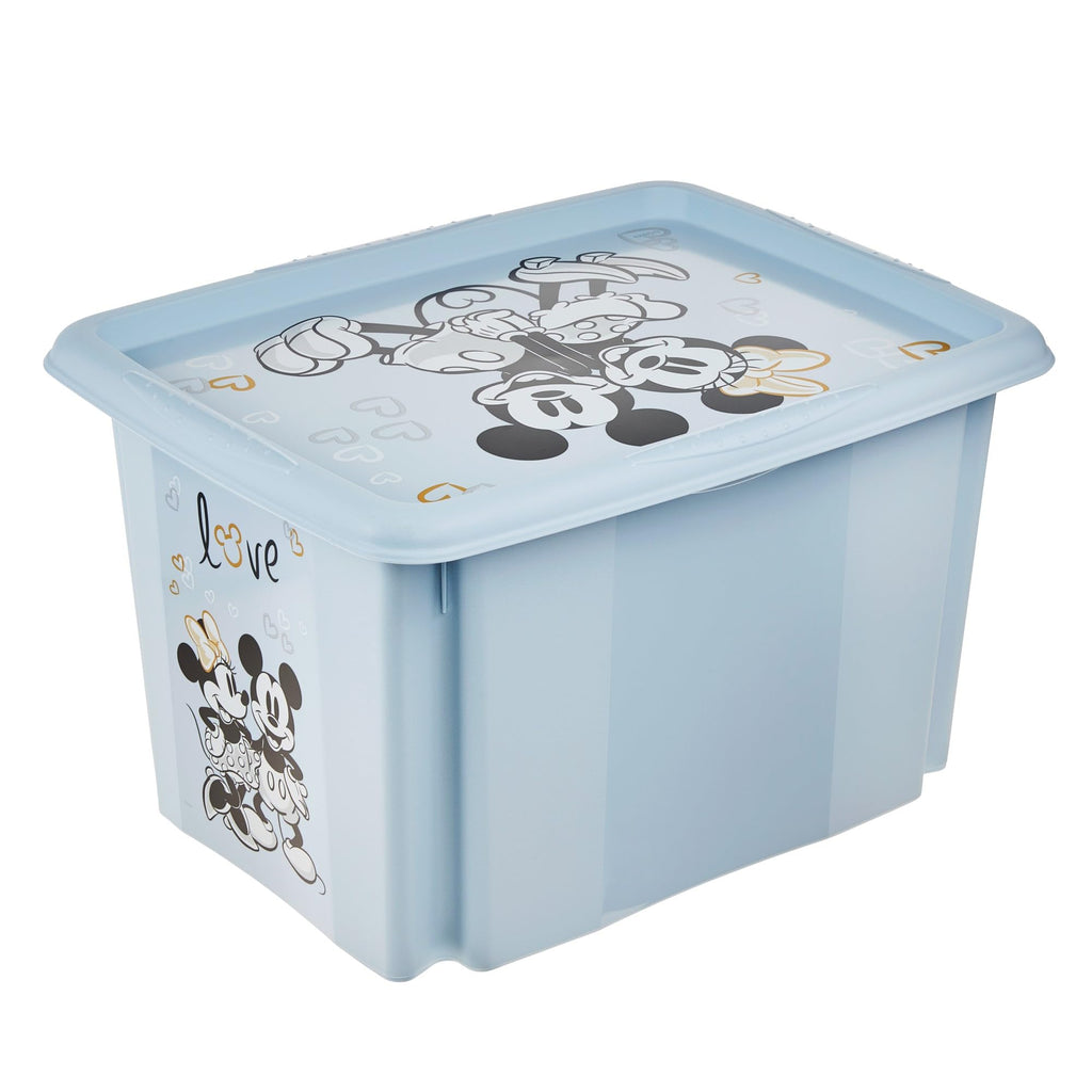 keeeper Karolina 2 x Mickey Storage Box with Lid, Rotating and Stackable, for Children, 30 L + 45 L, Cloudy Blue - image 3