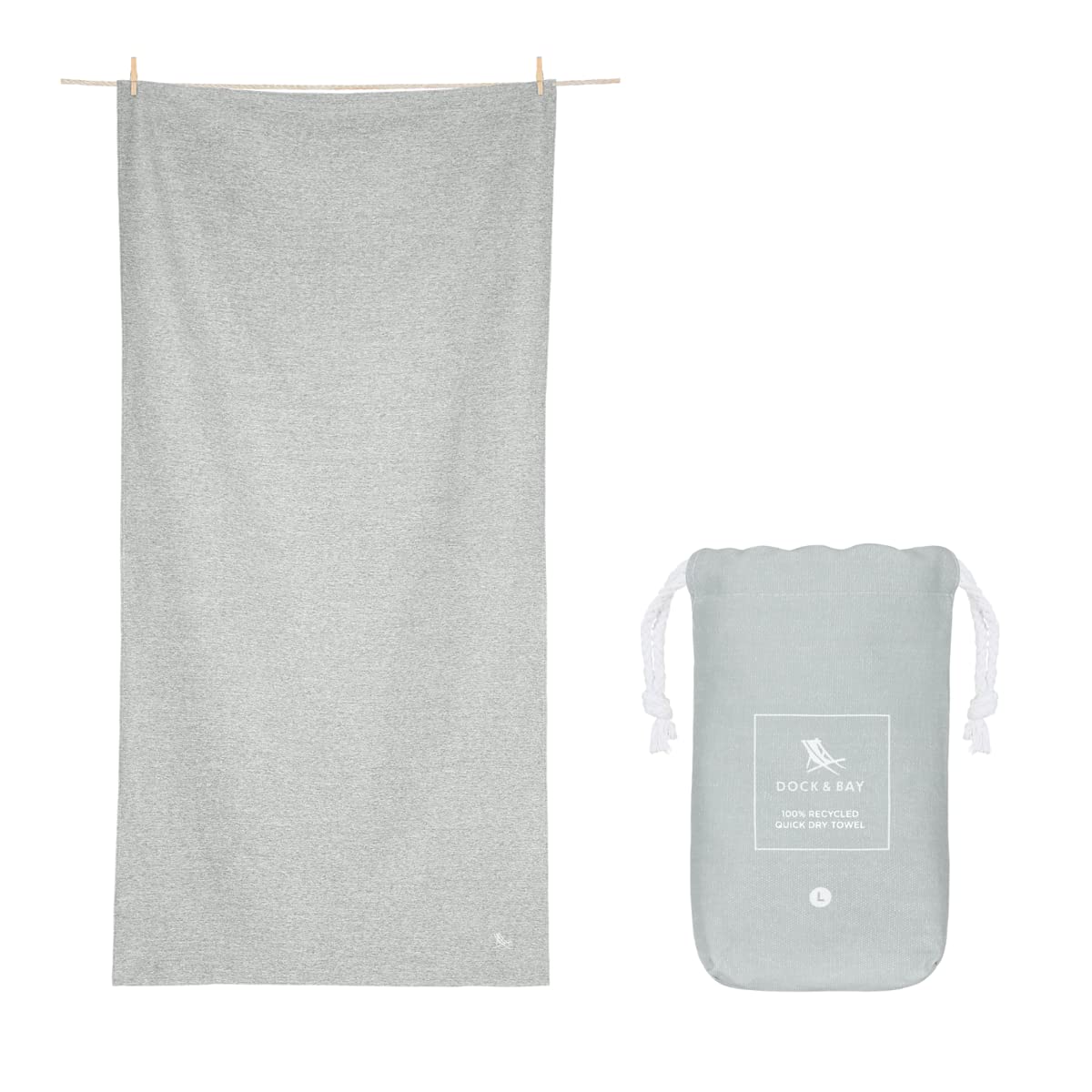 Dock & Bay Sand Free Beach Towel | Quick Dry Recycled - Mountain Grey