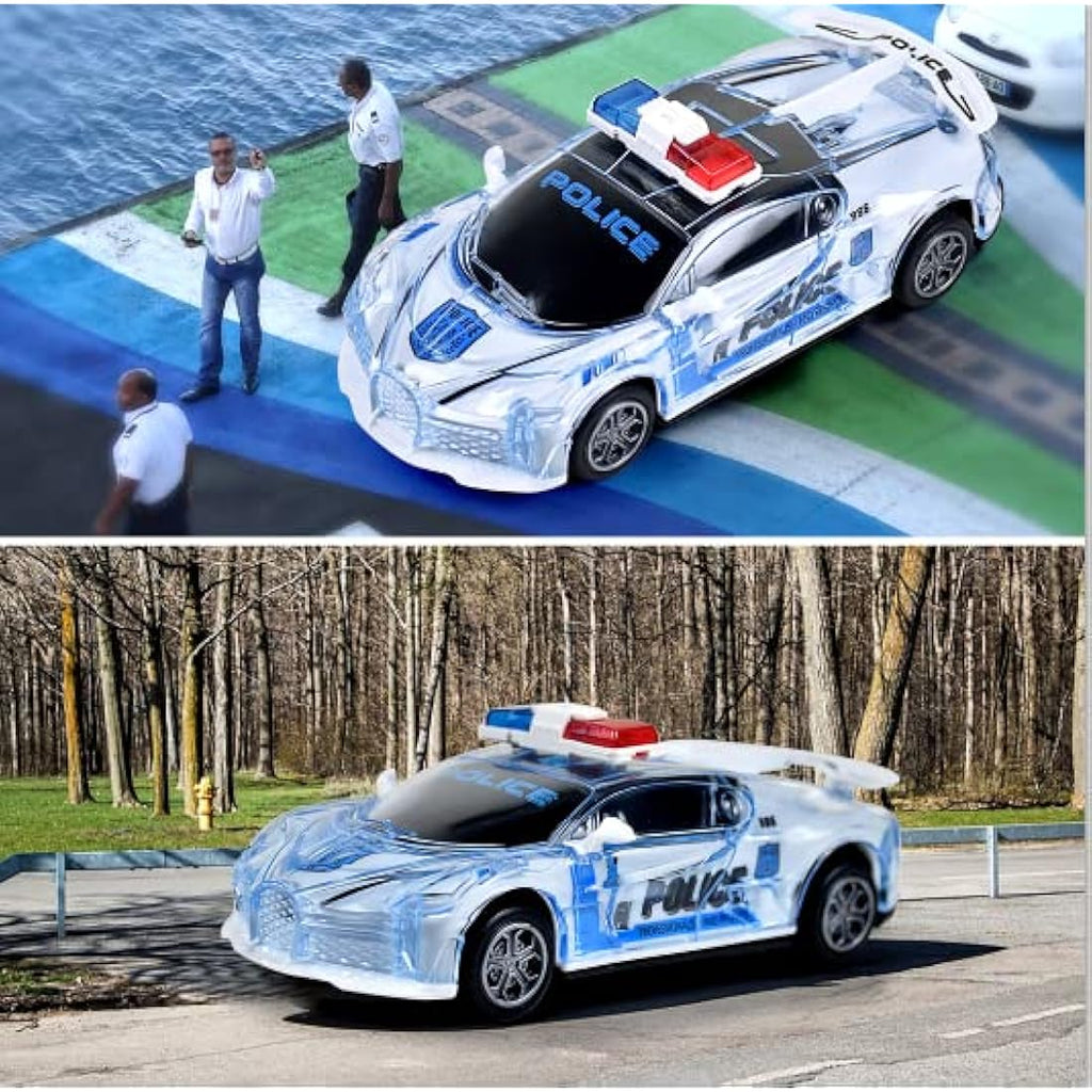 Police Car Toy with Lights and Sound – 1:36 Scale White