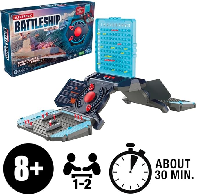 Hasbro Electronic Battleship Reloaded Strategy Board Game with Lights