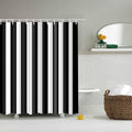 BOYOUTH Black and White Striped Shower Curtain | Waterproof Polyester