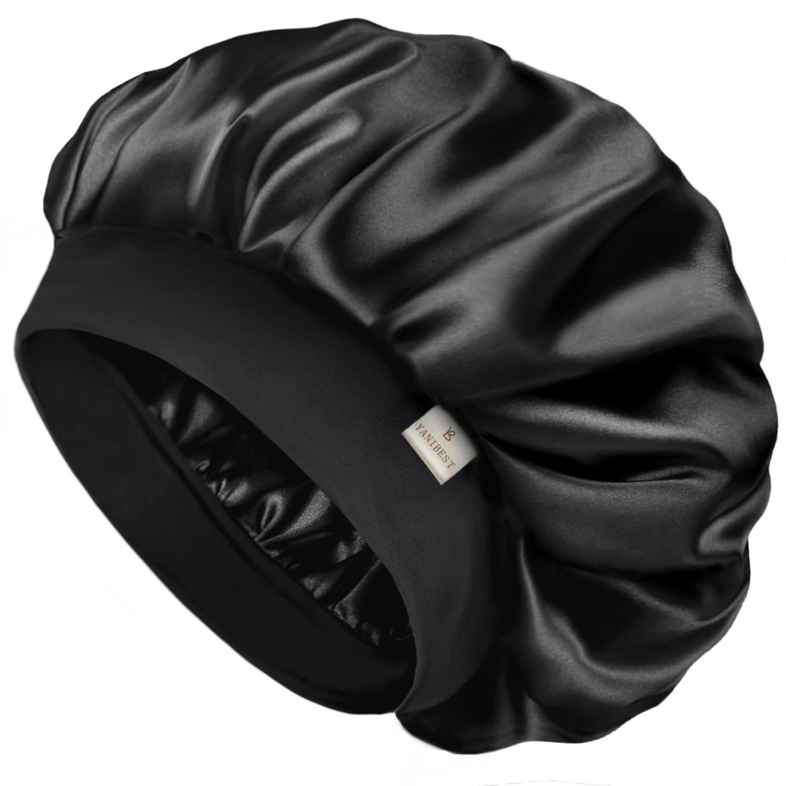 YANIBEST Double Layer Satin Bonnet | Silk Sleep Cap for Curly Hair