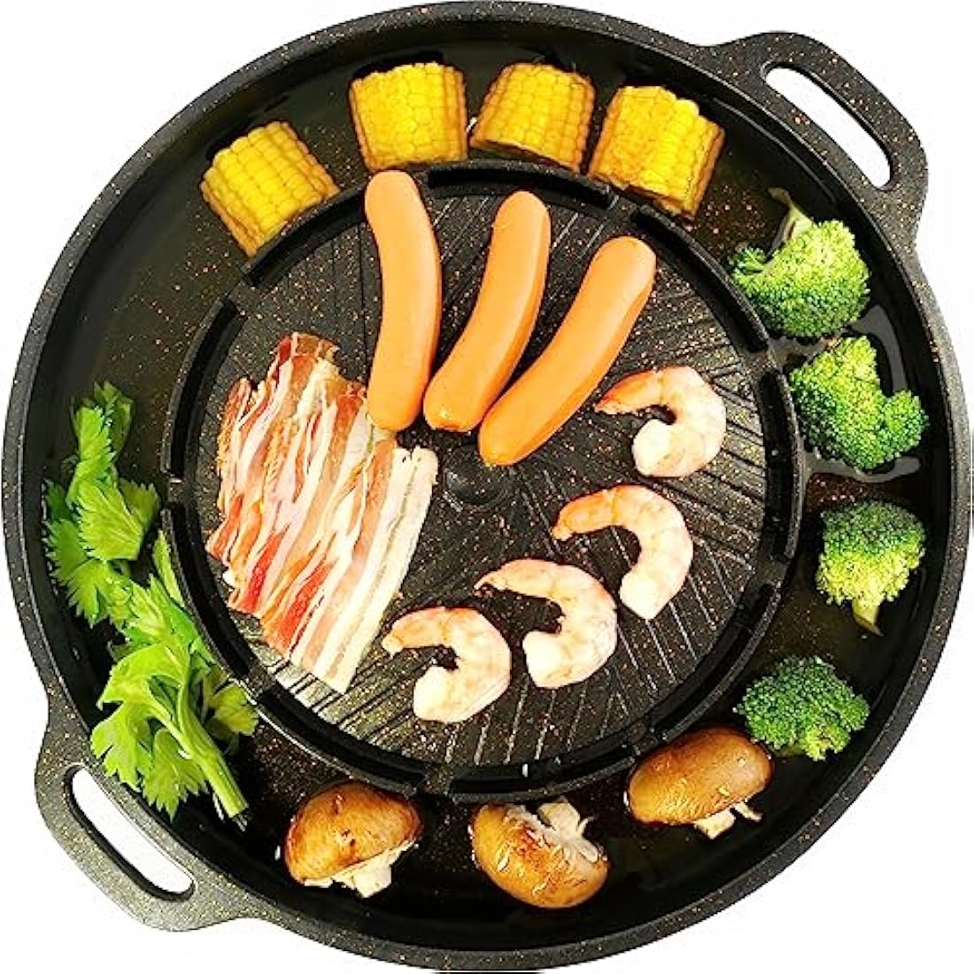 TomYang BBQ Camping Pan – Non-Stick Thai Grill and Hot Pot for Gas Stoves