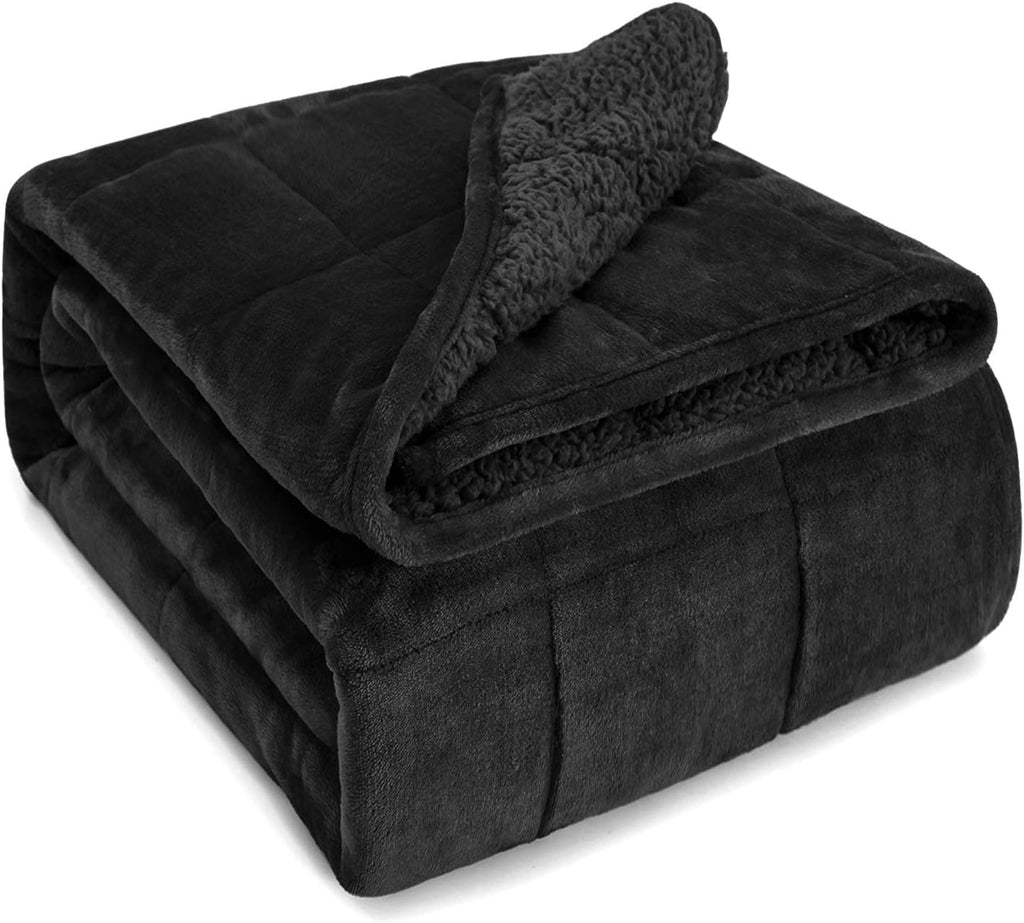 Sivio Sherpa Weighted Blanket – 7kg Reversible Fleece Throw, Queen Size