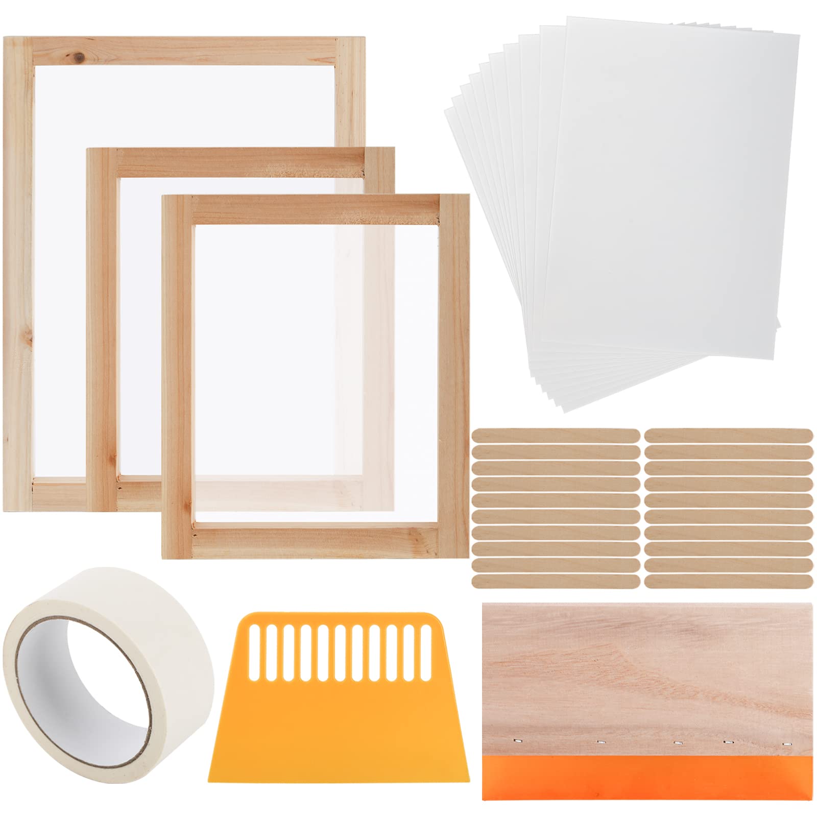 Lyellfe 36-Piece Screen Printing Starter Kit – Wood Frames & Squeegees