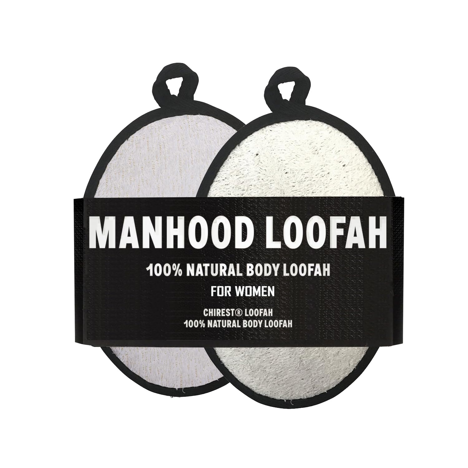 Jolof Store Natural Loofah Body Scrubber – Exfoliating Sponge 2-Pack