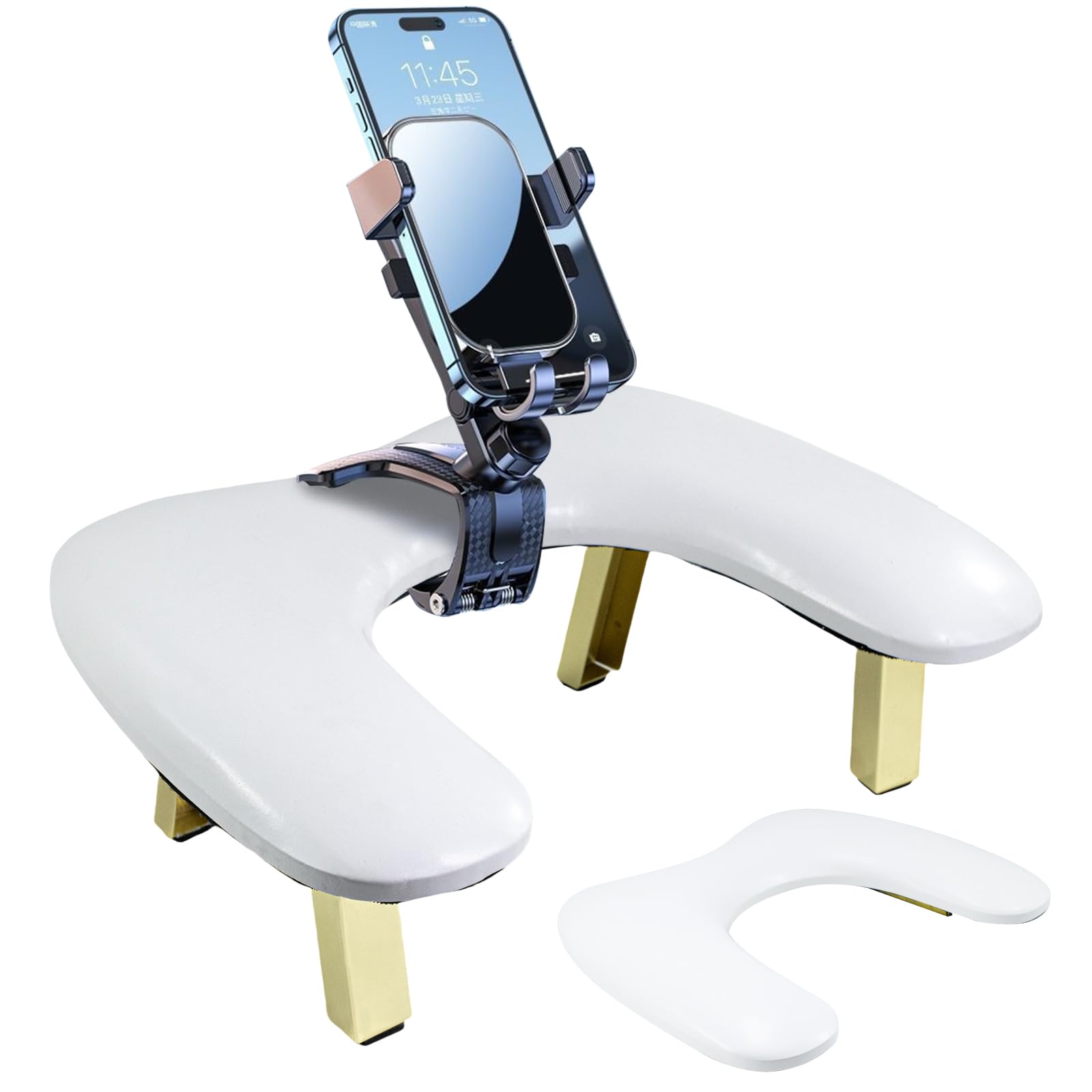 Nail Arm Rest with Phone Holder – Foldable U-Shaped Hand Rest