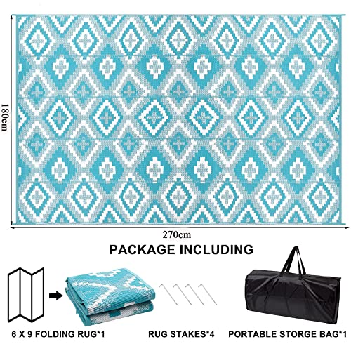 Enyhom Reversible Outdoor Rug | 180x270cm Waterproof Plastic Straw Patio Mat